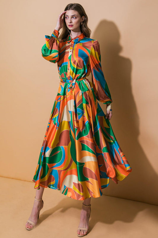 Focused on Priorities Woven Midi Dress in BLUE FUCHSIA - Focused Priorities