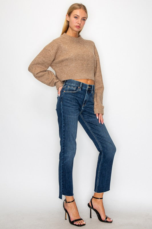 Francesca Tummy Control High Rise Straight Jeans in 3 (25) view 2 - High-Waisted (bottom)