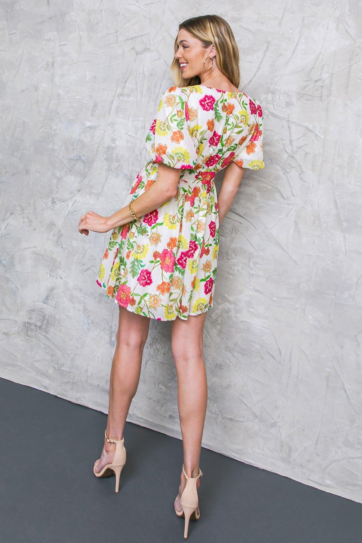 Free Me Today Floral Woven Mini Dress view 4 (dress) - free clothes today near me, free clothes today,  - shop at us.meeeshop