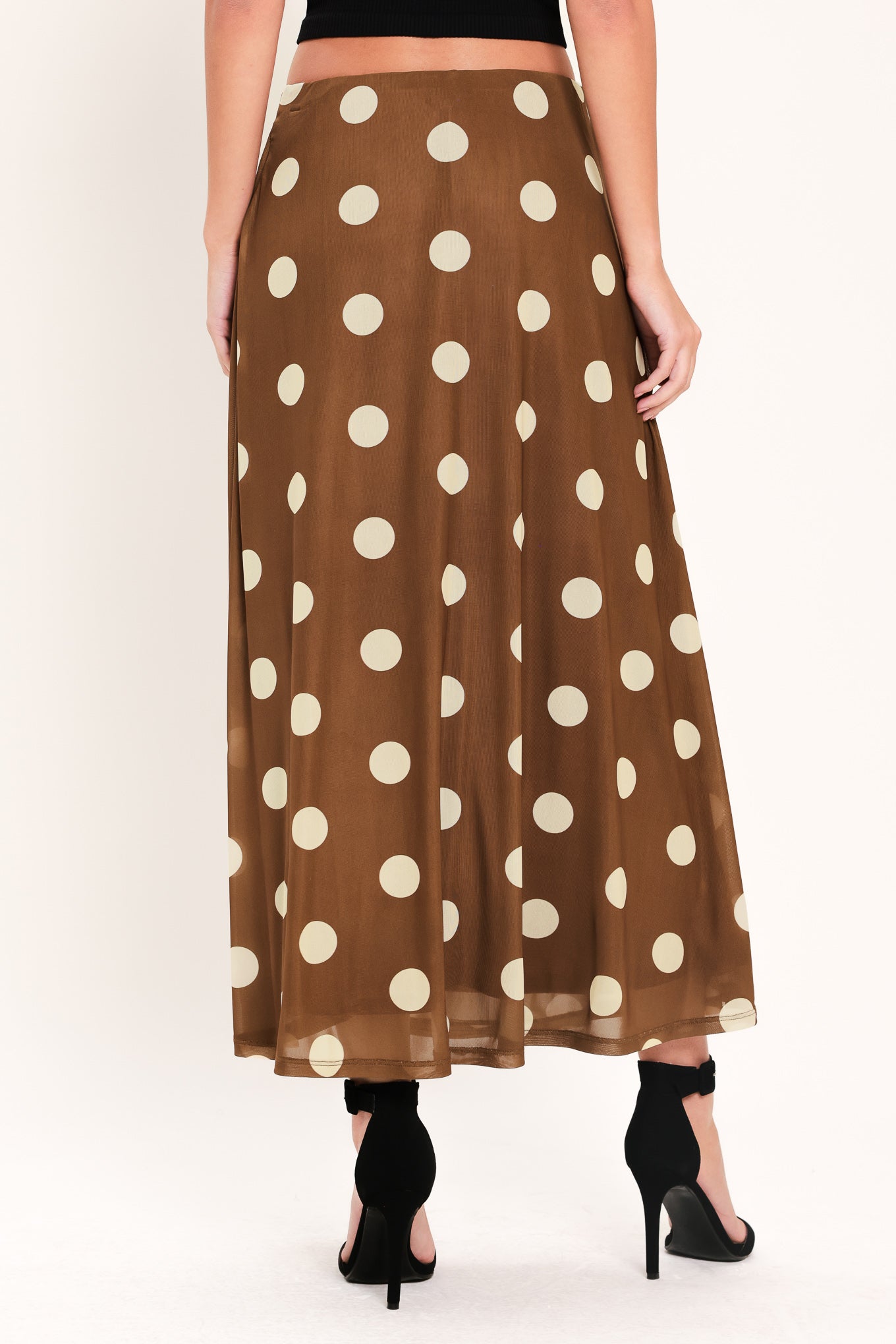 French Girl Polka Dot Power Mesh Midi Skirt view 6 - Pol Skirt (dress)