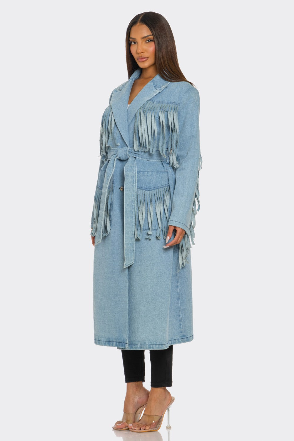 Fringed Denim Trench view 5 - Fringed Denim Jacket (bottom)
