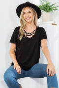 Front Detail Flutter Sleeve Knit Top-3 Colors Black view 2 (top) - ruffle detail top, ruffle detail top - shop at us.meeeshop