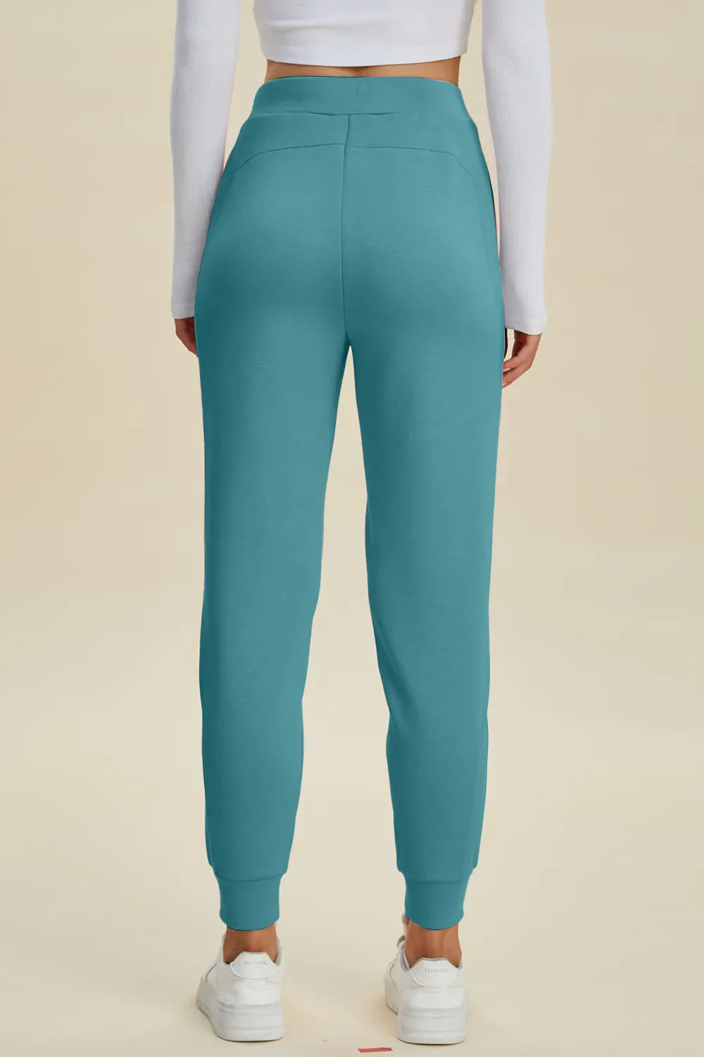 Full Size Air Scuba Drawstring High Waist Joggers - MeeeShop Women's Fashion
