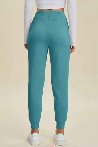 Full Size Air Scuba Drawstring High Waist Joggers - MeeeShop Women's Fashion