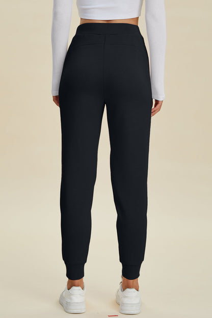 Full Size Air Scuba Drawstring High Waist Joggers - MeeeShop Women's Fashion
