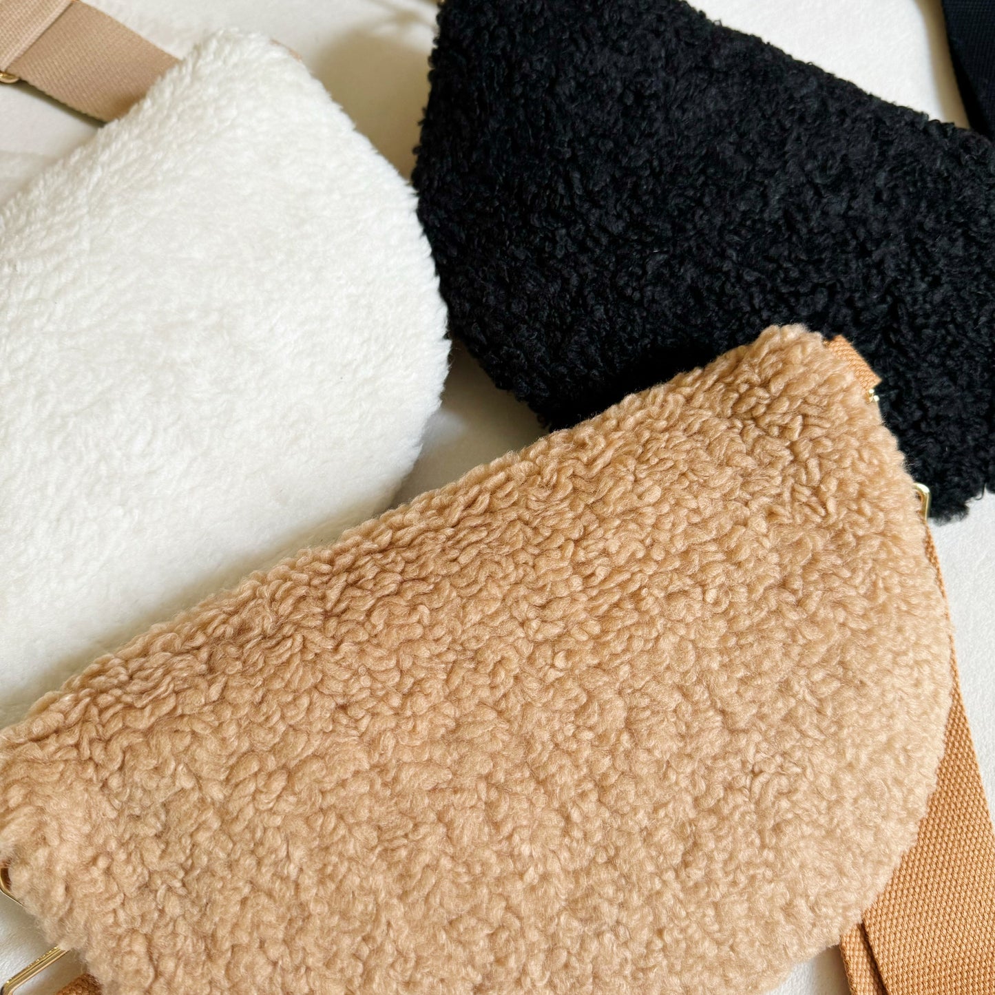 Fuzzy and Quilted Luxe Sling Bag view 11
