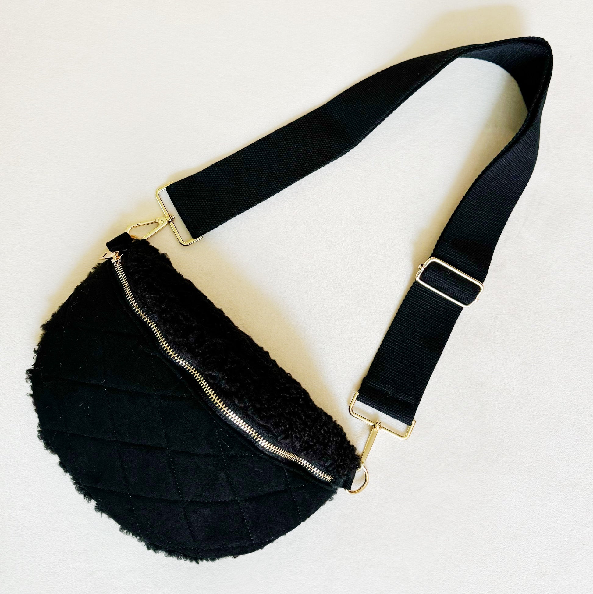 Fuzzy and Quilted Luxe Sling Bag view 4