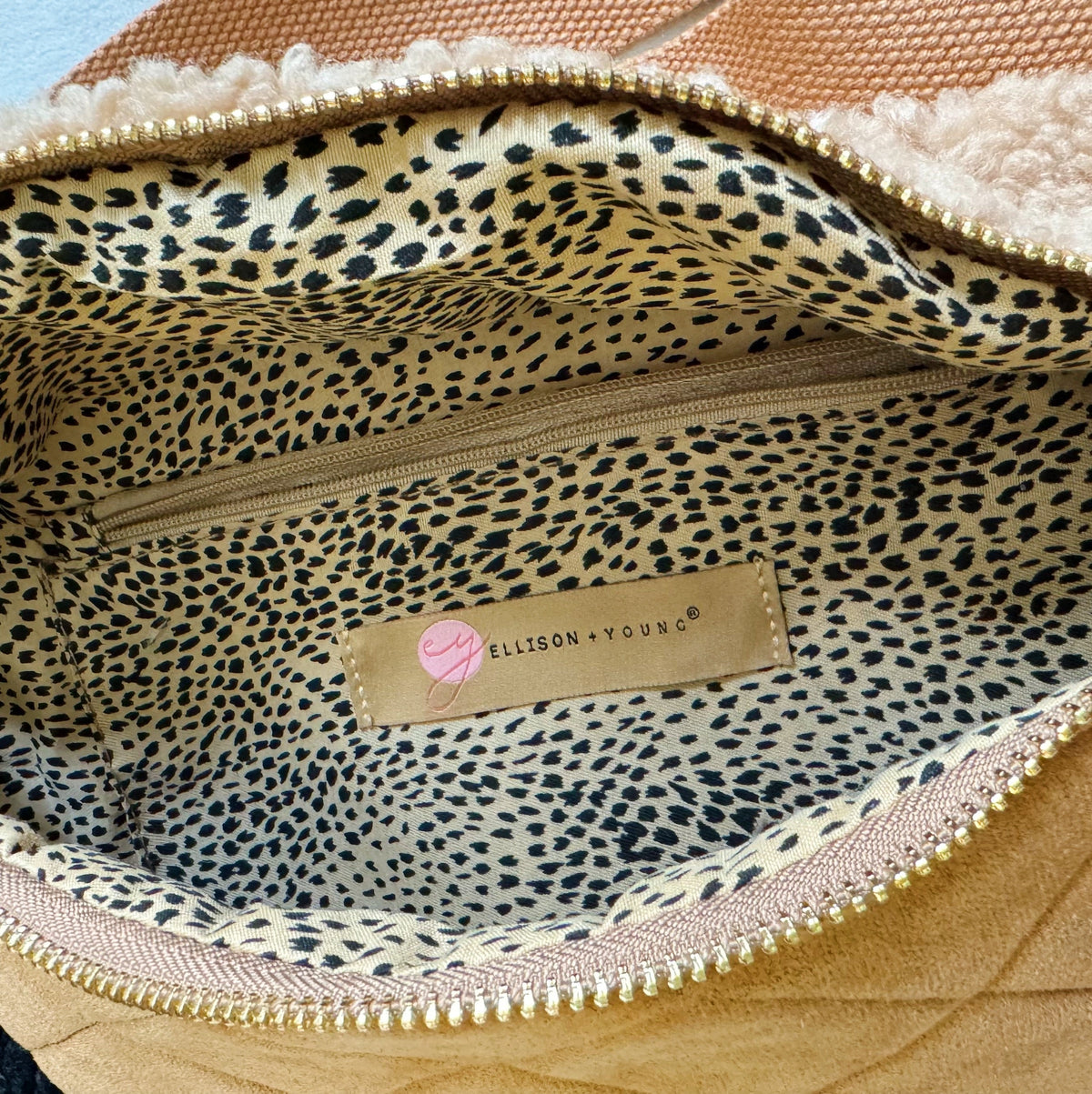 Fuzzy and Quilted Luxe Sling Bag view 6