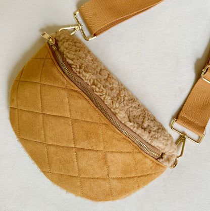 Fuzzy and Quilted Luxe Sling Bag view 7