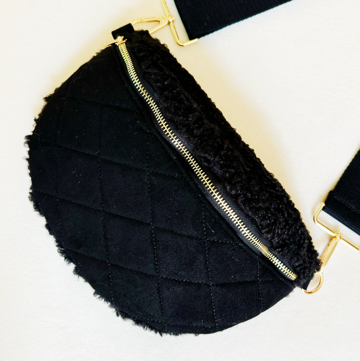 Fuzzy and Quilted Luxe Sling Bag view 8