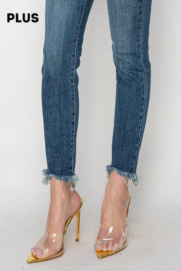 Gabriela plus High Rise Cross Hatch Fabric Skinny Jeans in P-18 view 2 - High-Waisted (bottom)