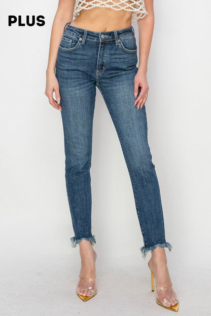 Gabriela plus High Rise Cross Hatch Fabric Skinny Jeans in P-20 view 3 - High-Waisted (bottom)