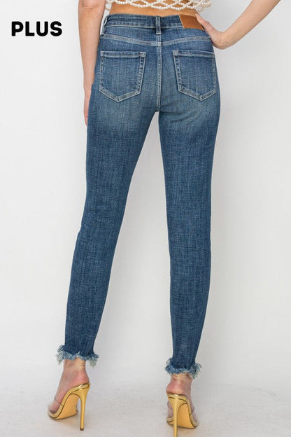 Gabriela plus High Rise Cross Hatch Fabric Skinny Jeans in P-22 view 4 - High-Waisted (bottom)