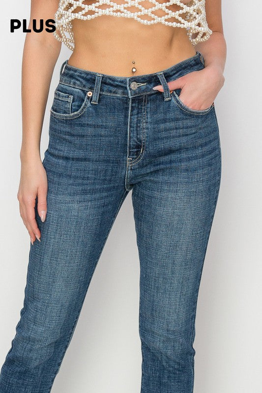 Gabriela plus High Rise Cross Hatch Fabric Skinny Jeans view 5 - High-Waisted (bottom)