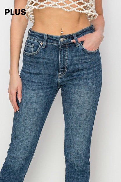 Gabriela plus High Rise Cross Hatch Fabric Skinny Jeans view 5 - High-Waisted (bottom)
