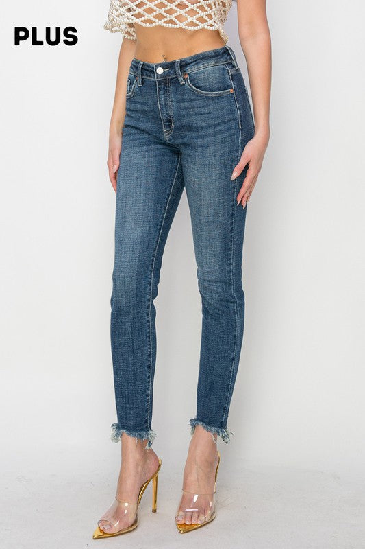 Gabriela plus High Rise Cross Hatch Fabric Skinny Jeans view 6 - High-Waisted (bottom)