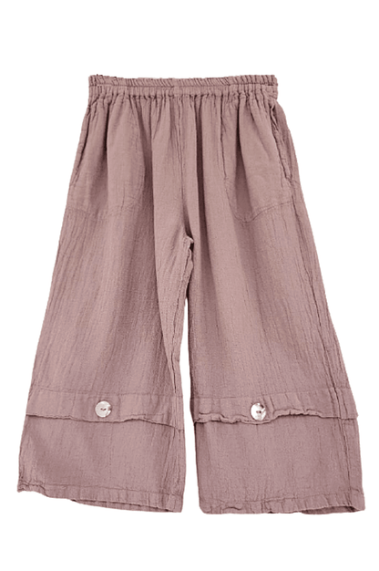Gail Capri Pant with Pockets! 100% Cotton Gauze in 0 (XS/S) view 10 (bottom)