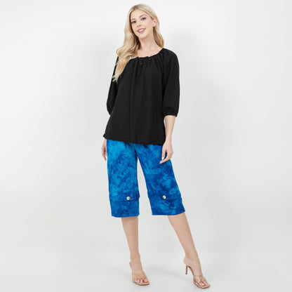 Gail Capri Pant with Pockets! 100% Cotton Gauze in 0 (XS/S) view 4 (bottom)