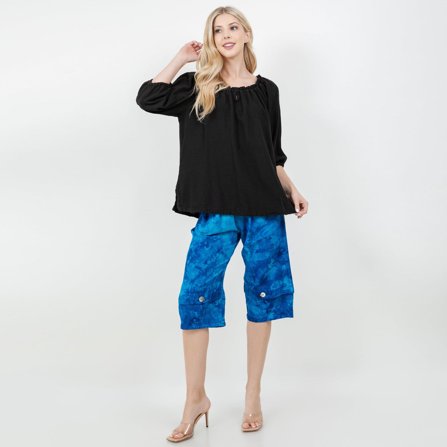 Gail Capri Pant with Pockets! 100% Cotton Gauze in 0 (XS/S) view 6 (bottom)