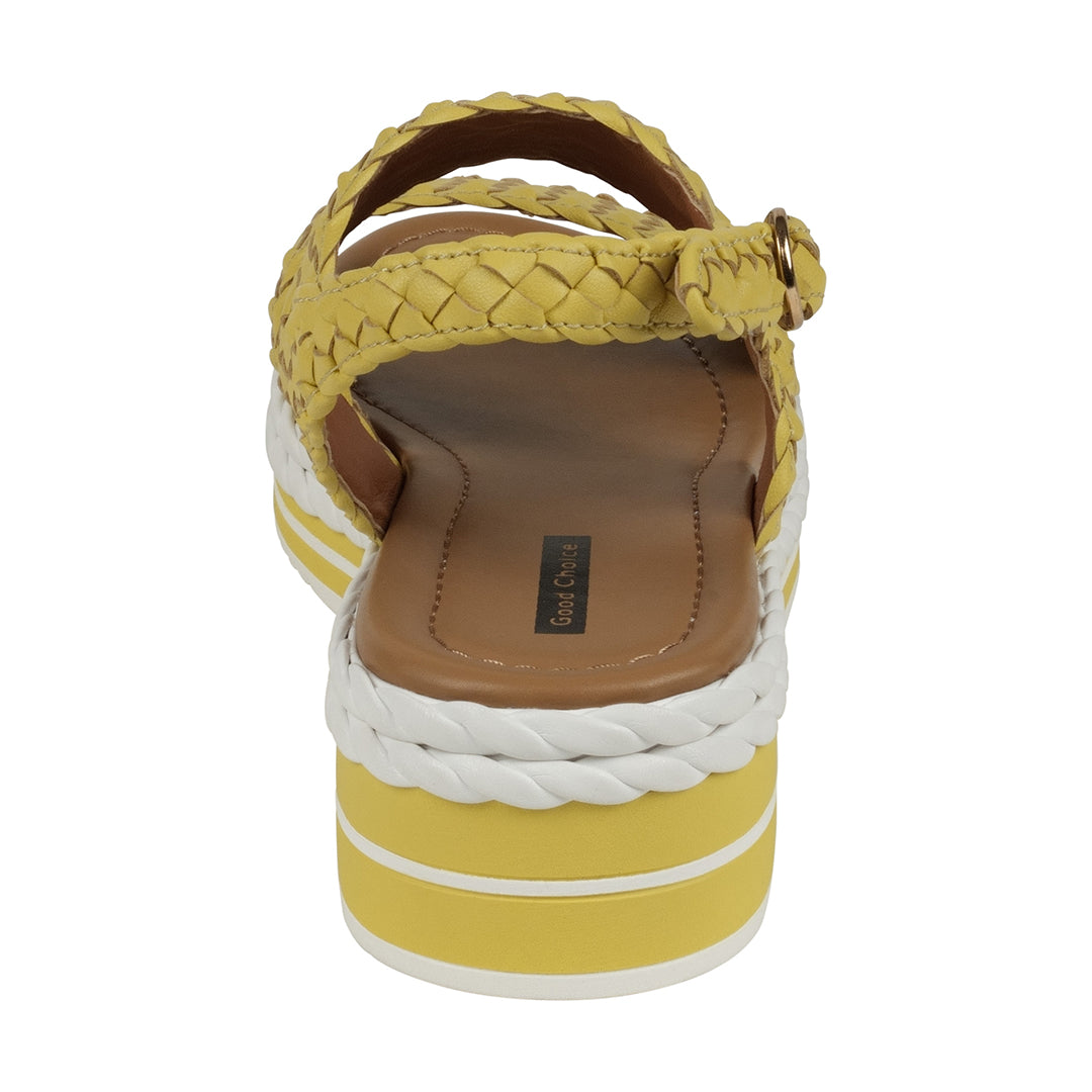 Gallant Mustard Double Band Slingback Platform Sandals Mustard view 2 (bag) - platform sandals, slingba - shop at us.meeeshop