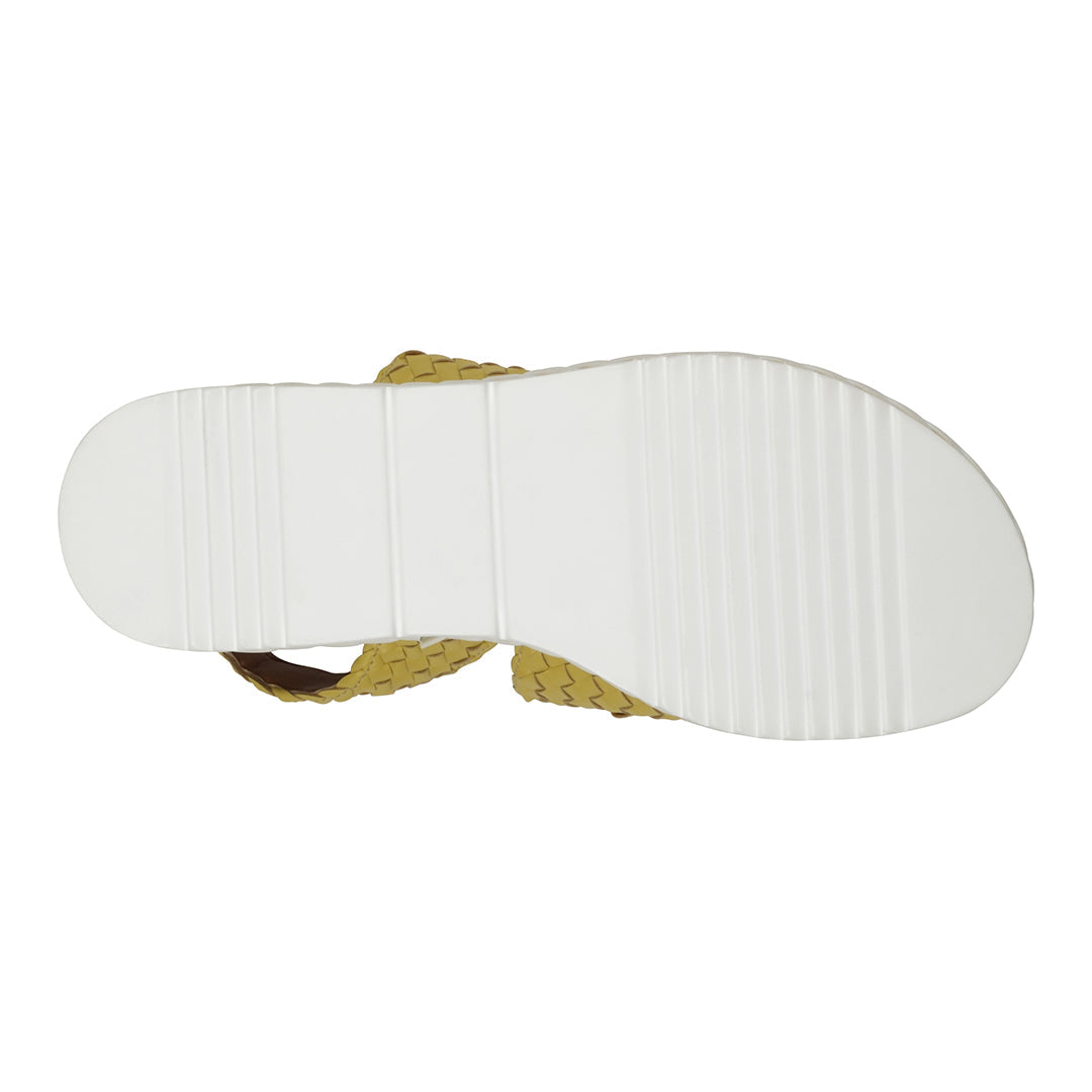 Gallant Mustard Double Band Slingback Platform Sandals Mustard view 3 (bag) - platform sandals, slingba - shop at us.meeeshop