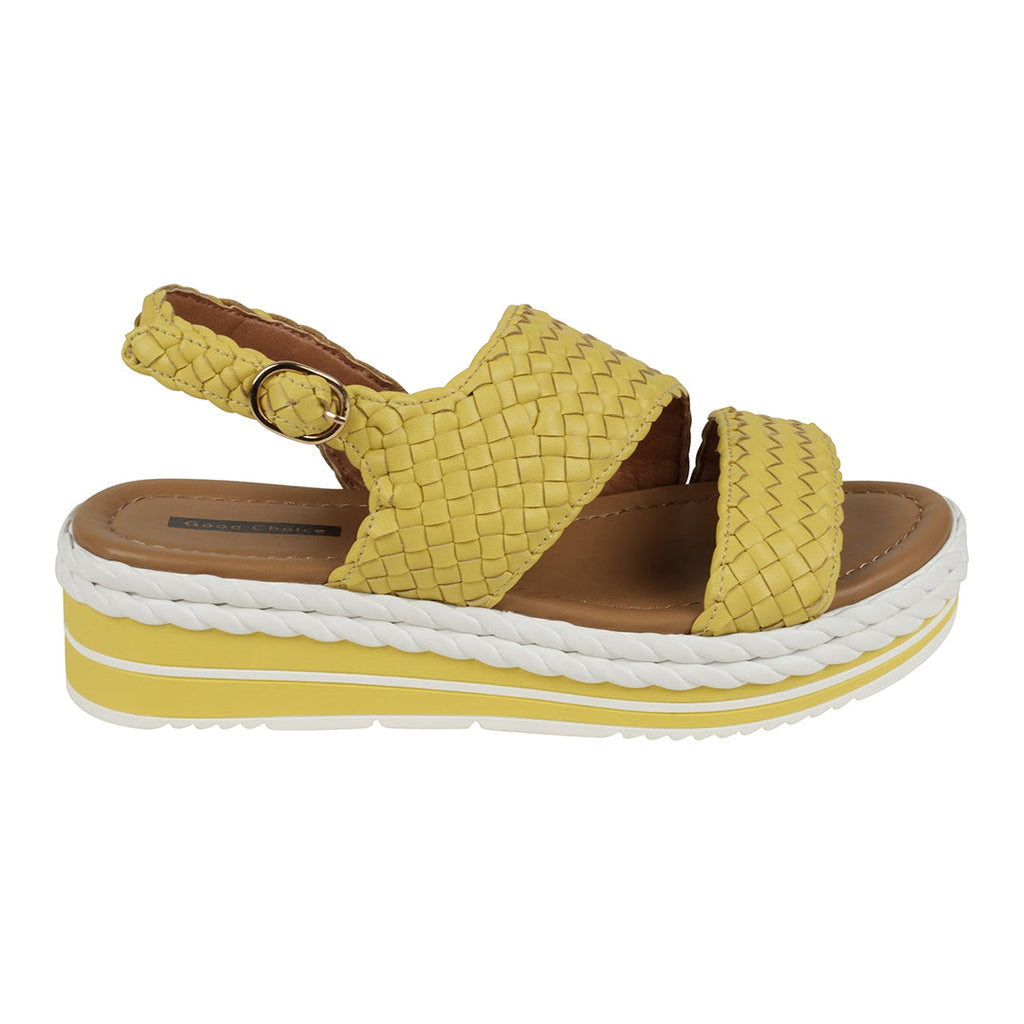 Gallant Mustard Double Band Slingback Platform Sandals Mustard view 4 (bag) - platform sandals, slingba - shop at us.meeeshop