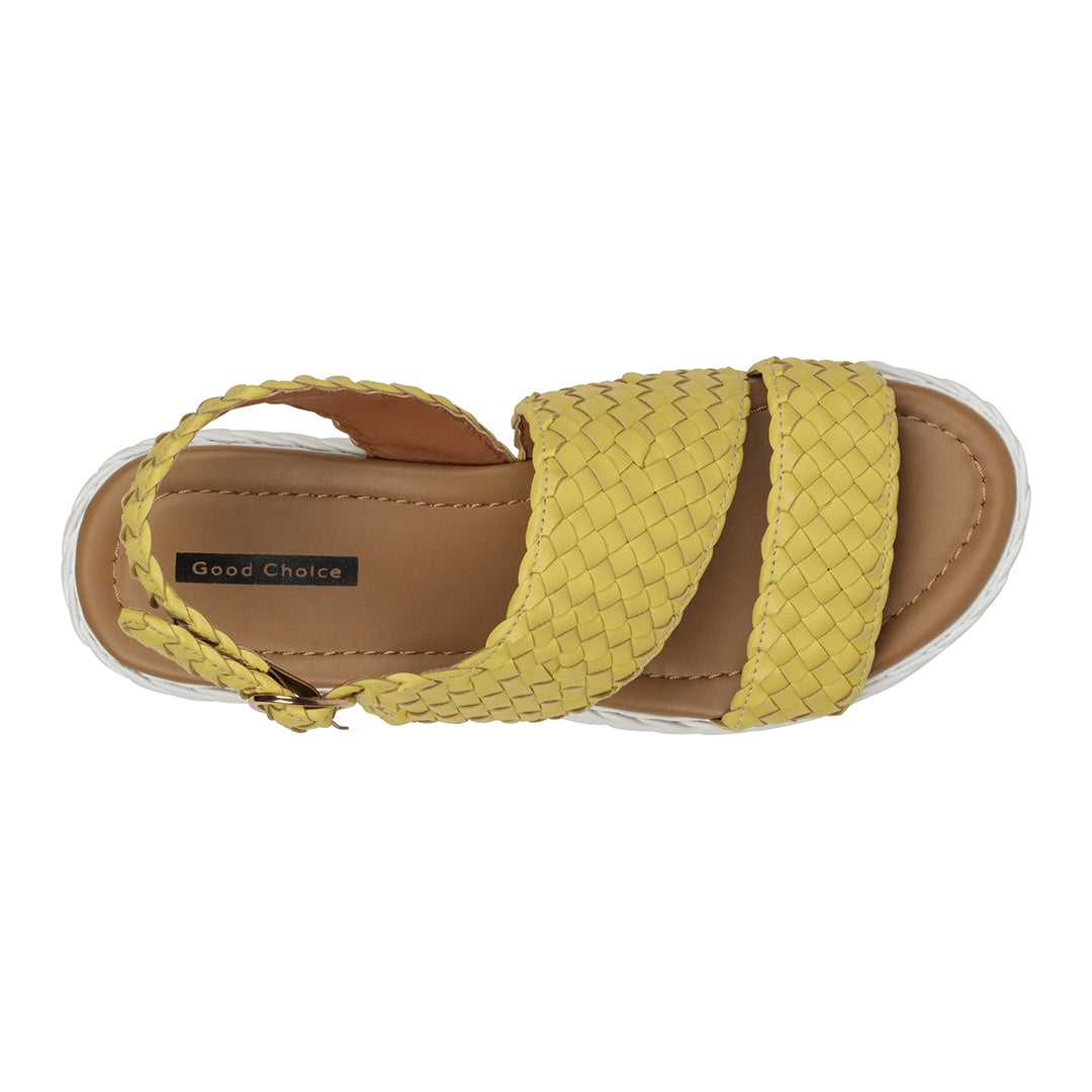 Gallant Mustard Double Band Slingback Platform Sandals Mustard view 5 (bag) - platform sandals, slingba - shop at us.meeeshop