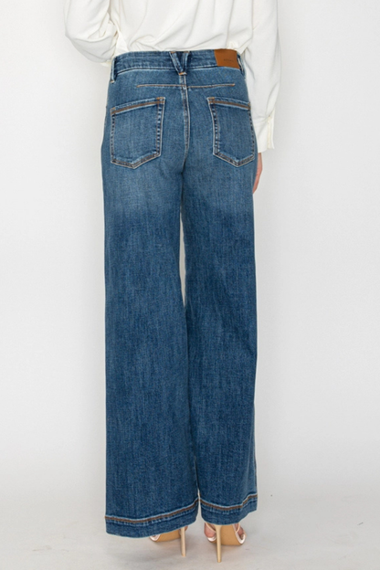 genevieve relaxed high Genevieve Relaxed High Rise Palazzo Jeans view 4 (bottom) - shop at us.meeeshop