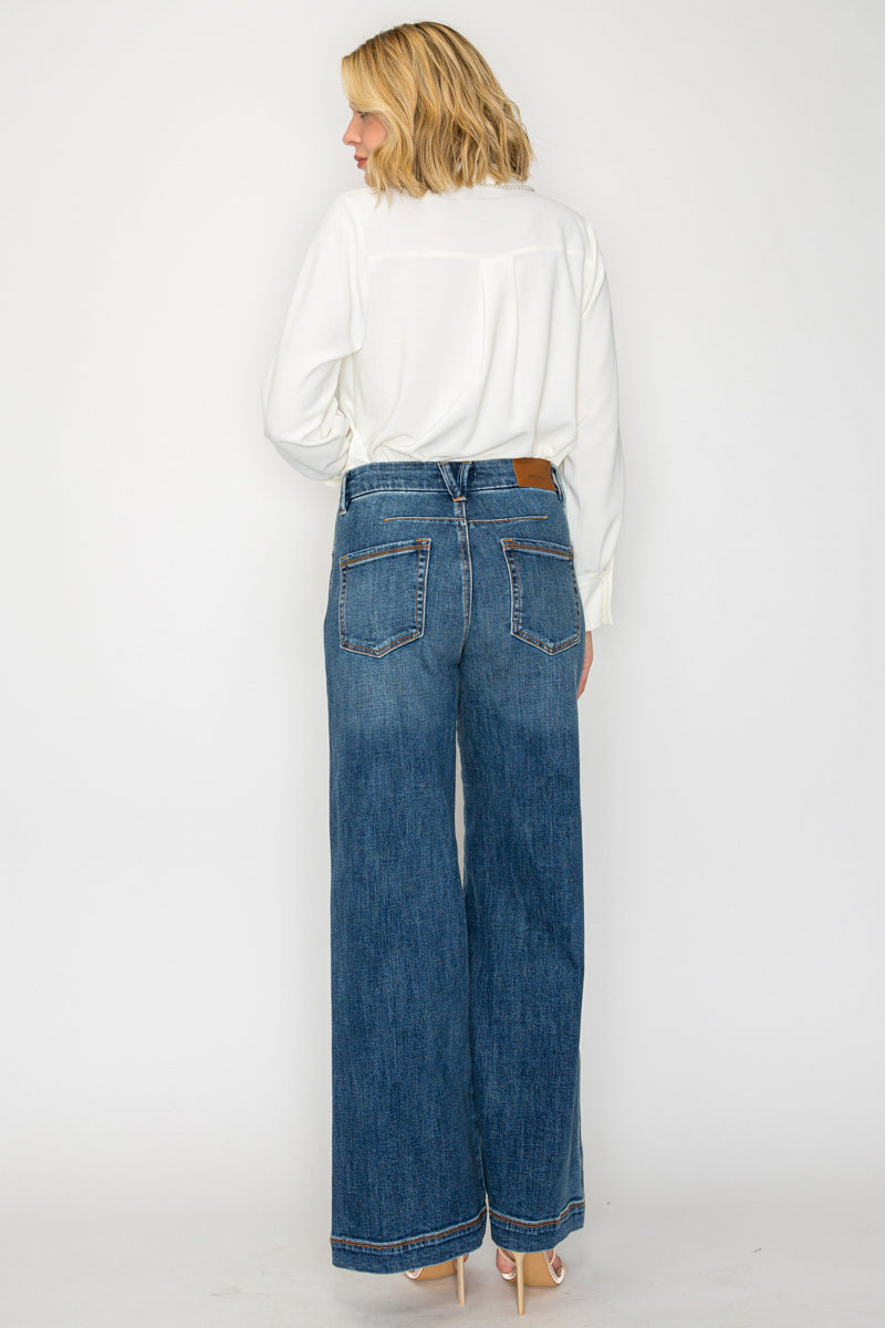genevieve relaxed high Genevieve Relaxed High Rise Palazzo Jeans view 7 (bottom) - shop at us.meeeshop