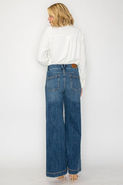 genevieve relaxed high Genevieve Relaxed High Rise Palazzo Jeans view 7 (bottom) - shop at us.meeeshop