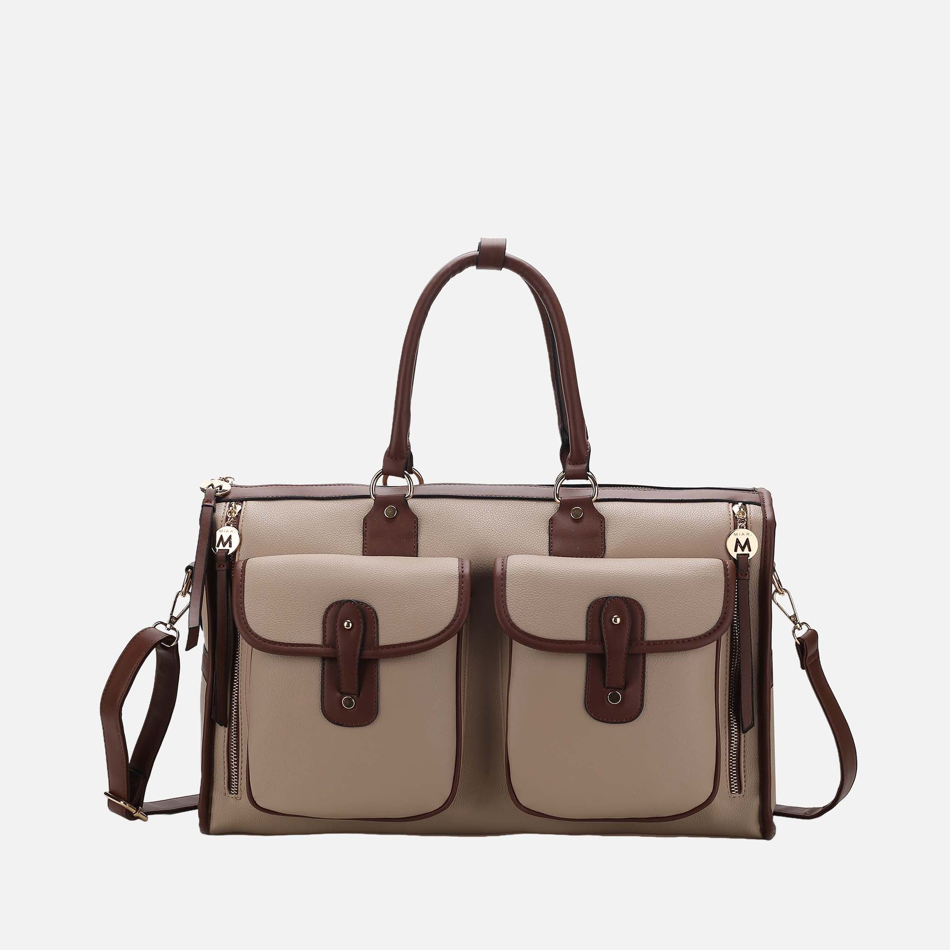 Genevieve Weekender Bag in Beige