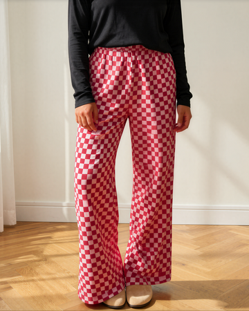 Georgia Checkered Pants in Rose (bottom)