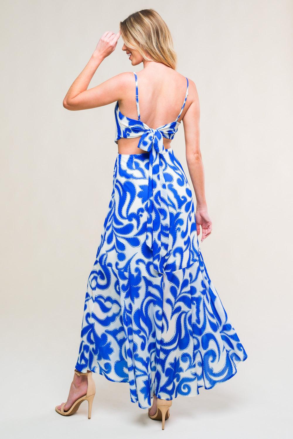 Getaway Icon Woven Midi Dress in IVORY BLUE view 3