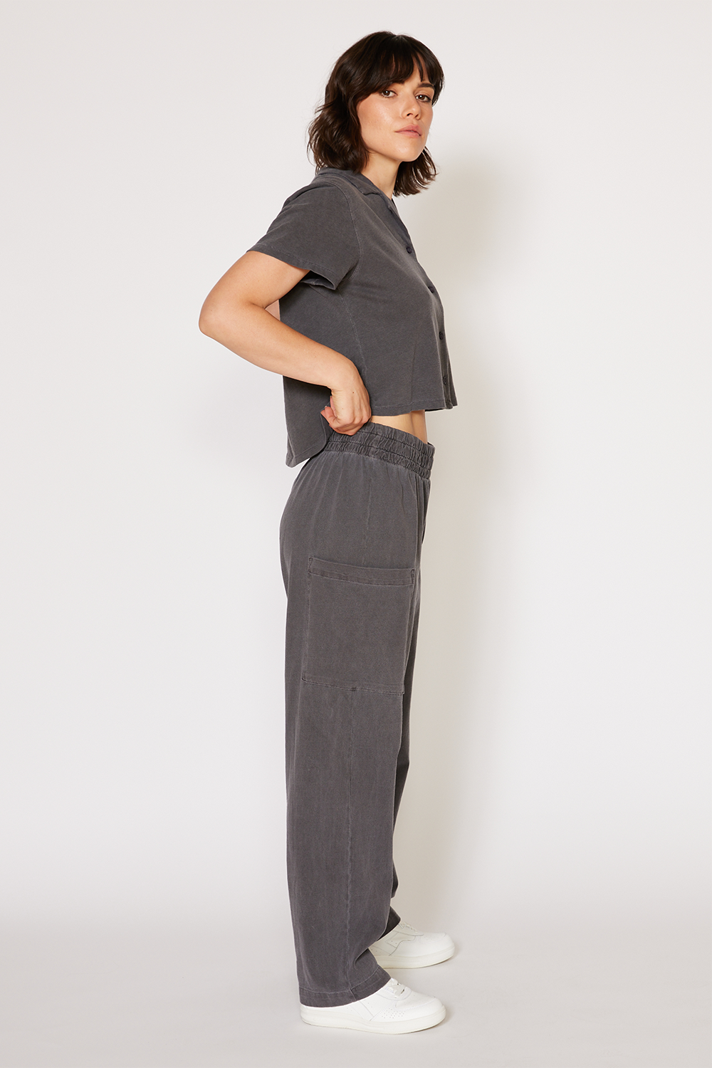 Gia Pant in Ivory Rose view 2 - Gia Pants For Women (bottom)