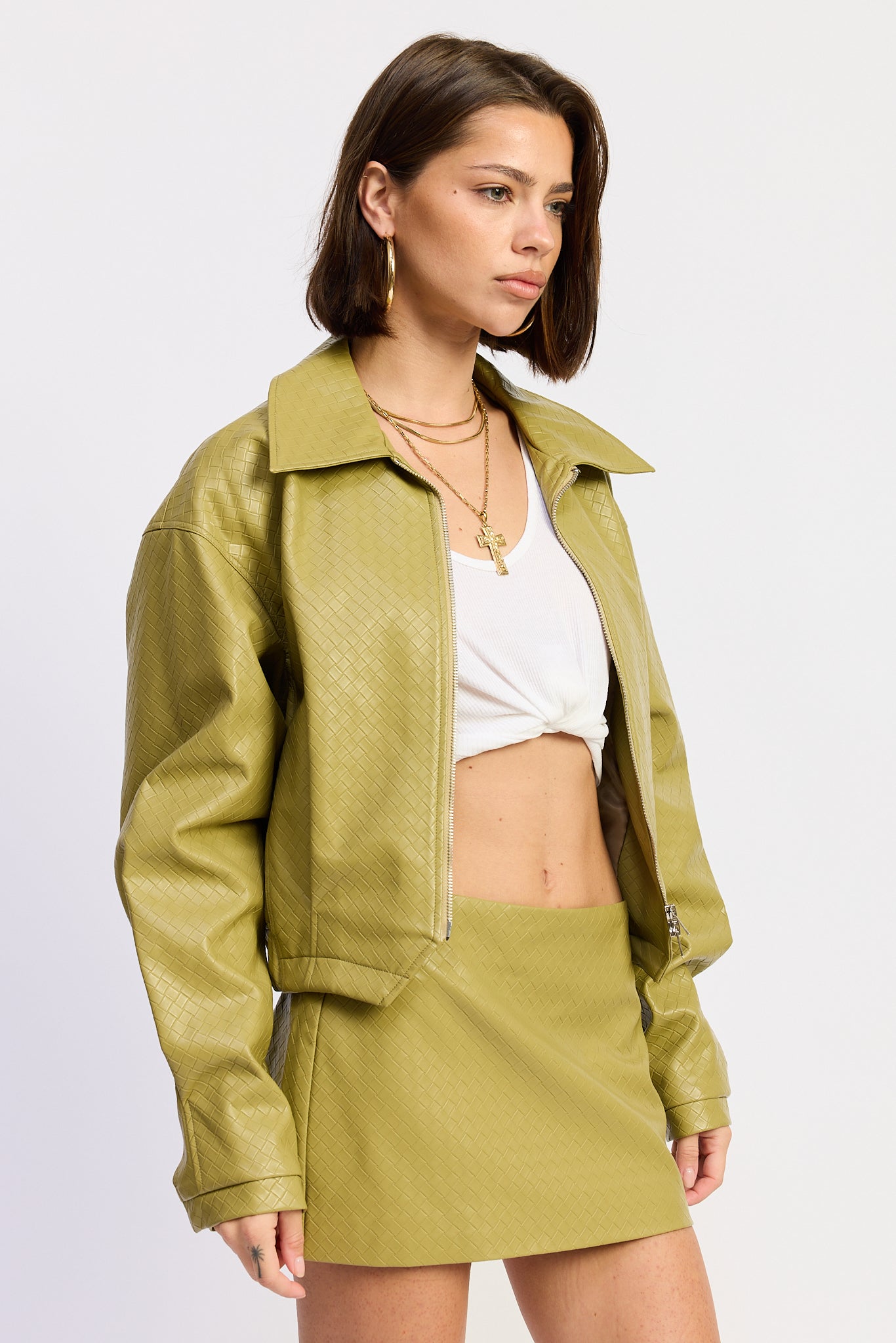 Giana Jacket in Chartreuse view 2 - Gianna Jacket (layer)
