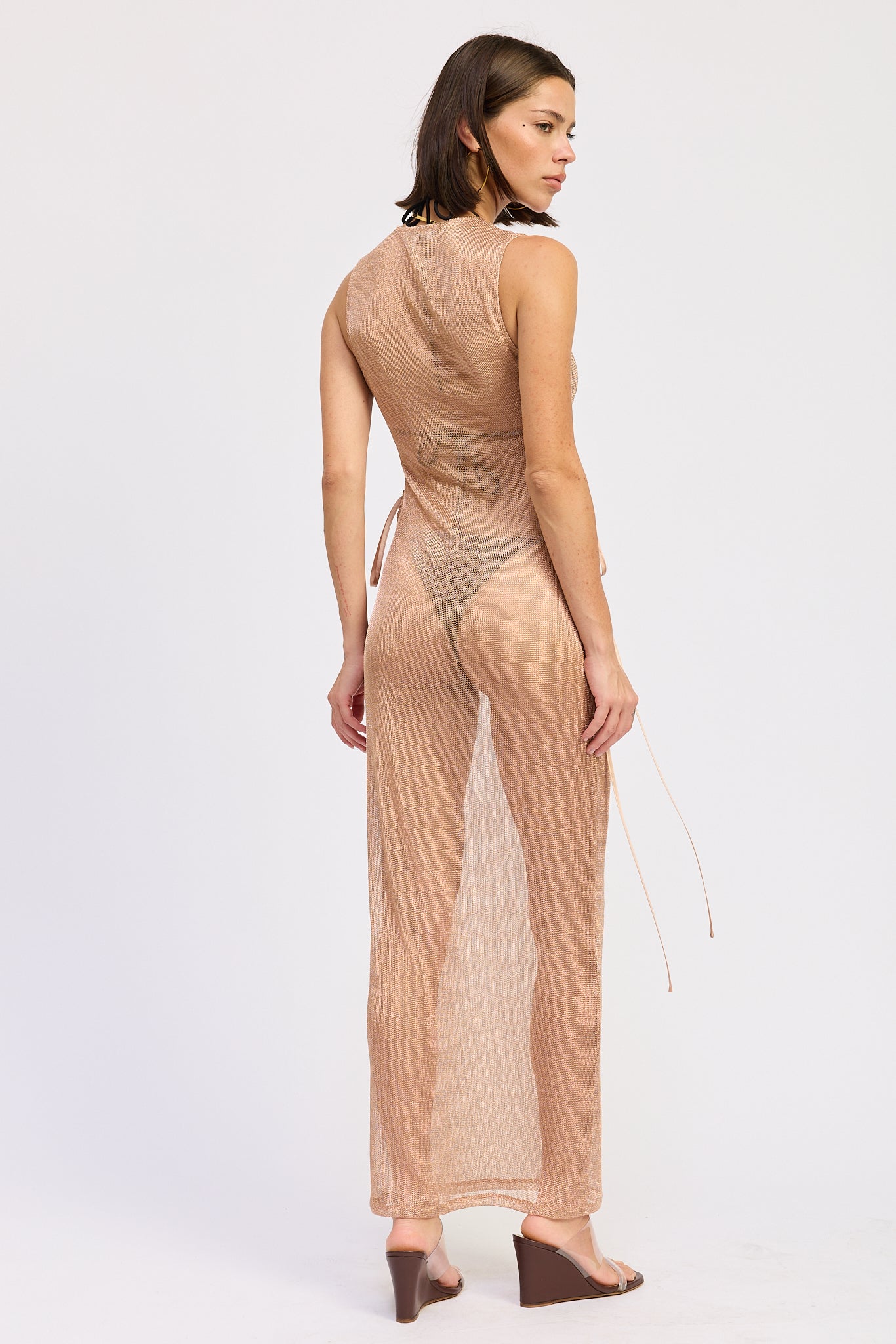 Gilda Maxi Dress in Rose Gold view 3 - Gilda Maxi Dress Hansel And Gretel