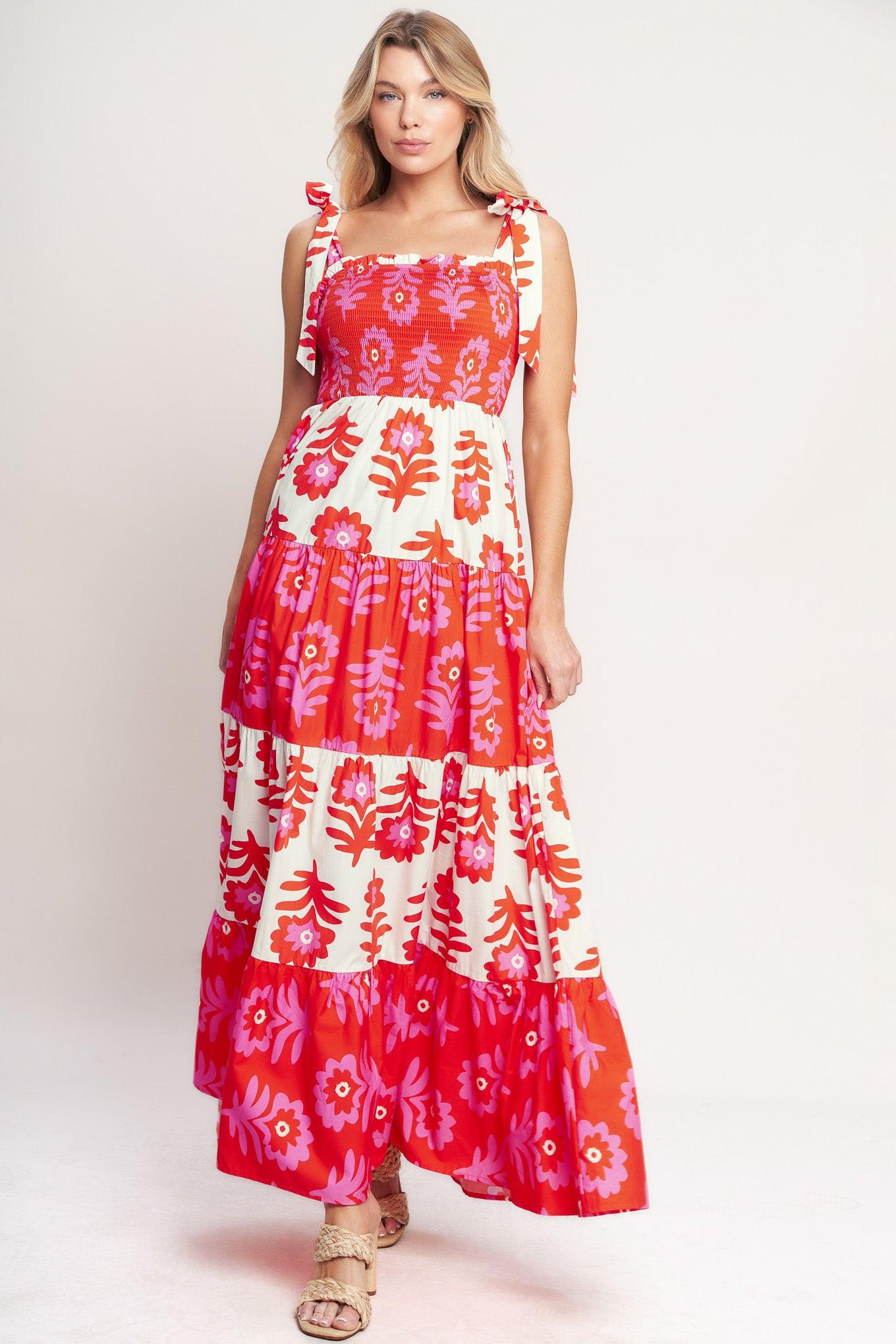 Glamour in Motion Woven Maxi Dress in BLUE/IVORY