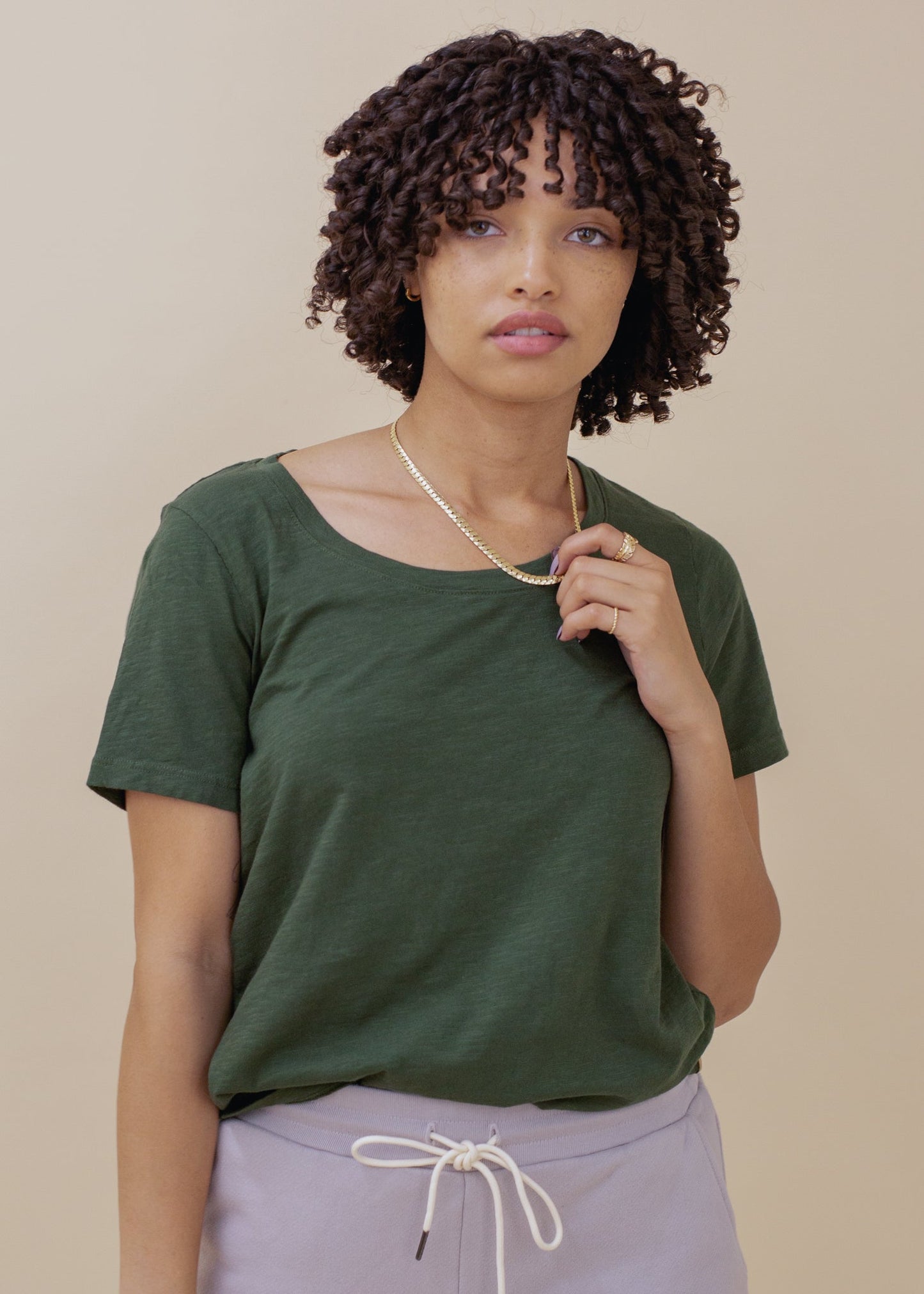 Glee + Co Easy Slub Tee in XS view 3 - Buck Mason Slub Easy Tee (top)