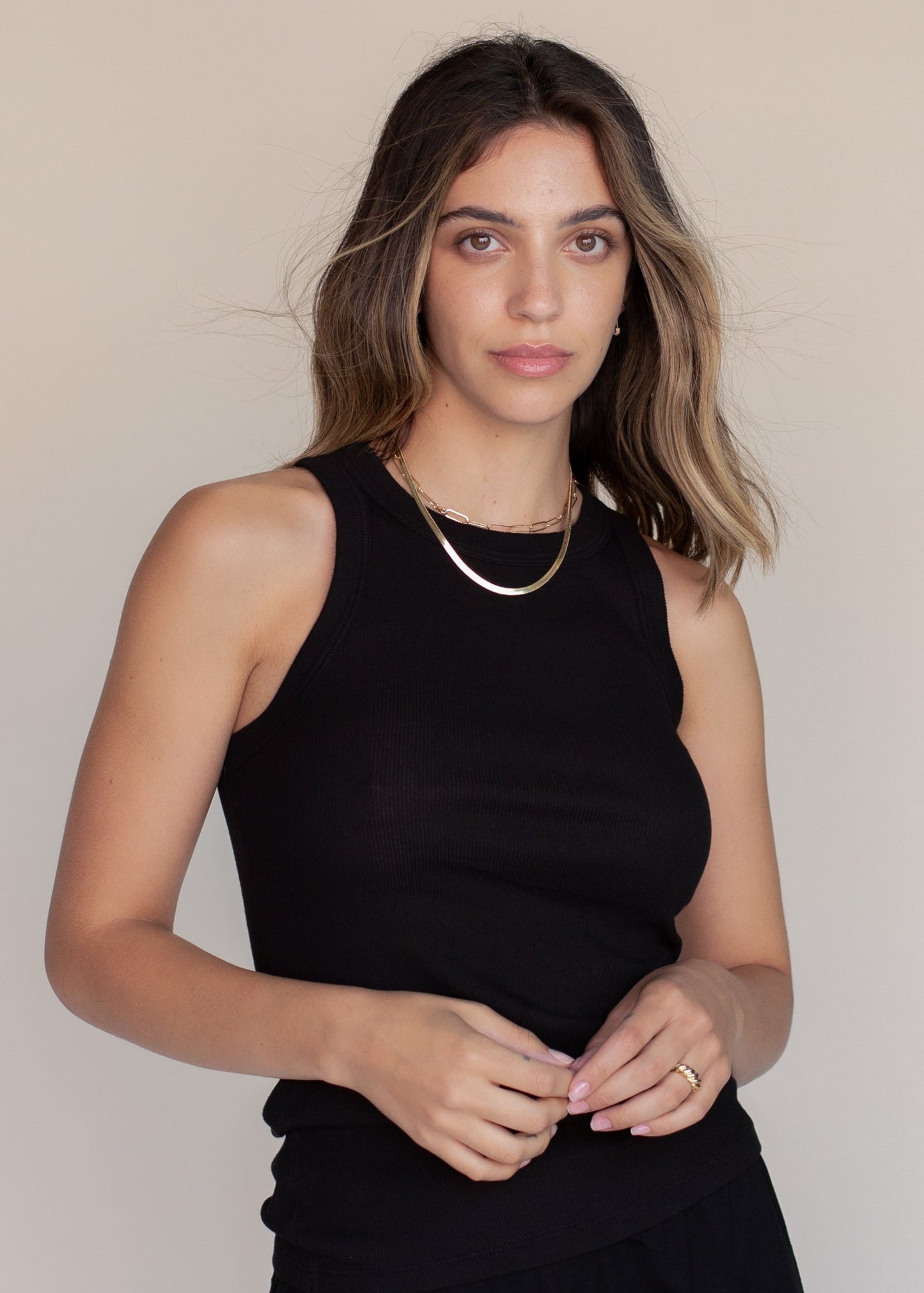 Glee + Co High Neck Rib Tank in XS view 2 - High Neck Ribbed Tank (top)