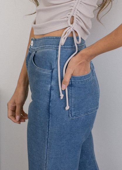 Glee + Co Indigo Wide Leg Pant in S view 3 - Indigo Wide Pants (bottom)