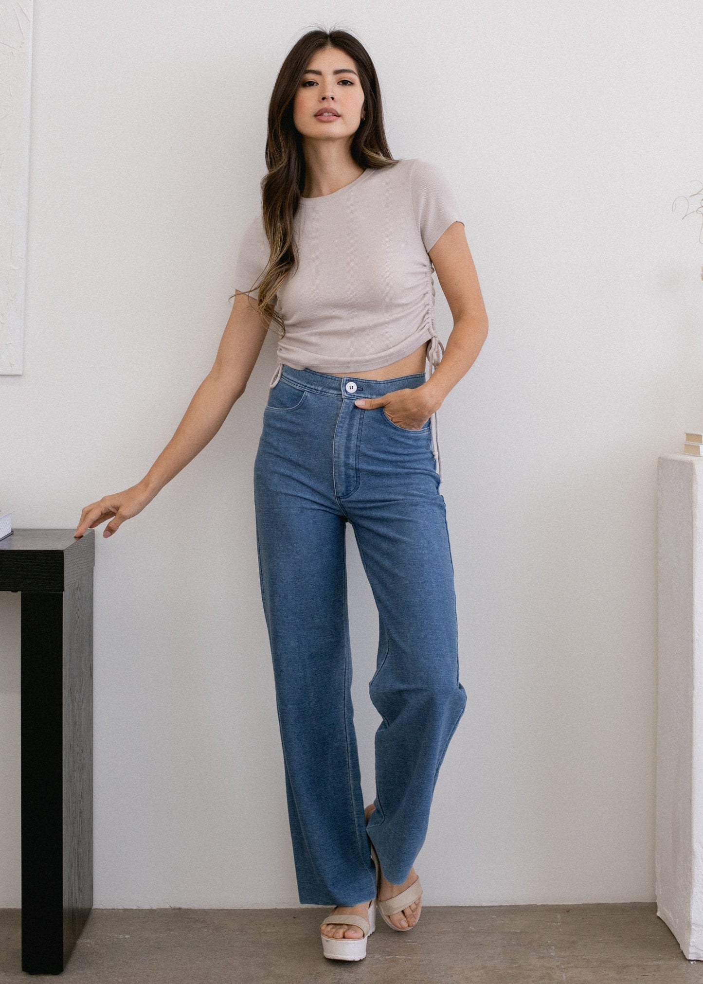 Glee + Co Indigo Wide Leg Pant in XS - Indigo Wide Pants (bottom)
