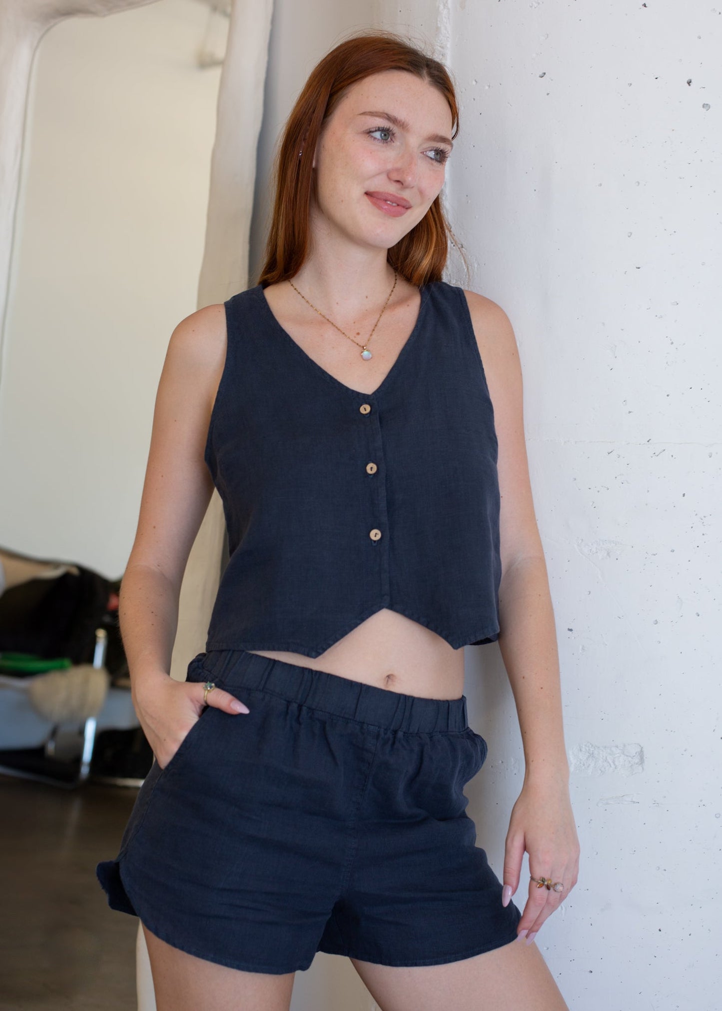 Glee + Co Linen Pull-on Shorts in S view 7 - Linen Shorts Pull And Bear (bottom)
