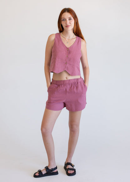 Glee + Co Linen Pull-on Shorts in S view 8 - Linen Shorts Pull And Bear (bottom)