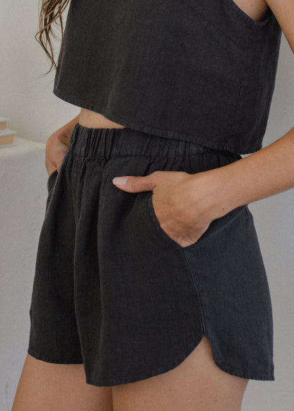 Glee + Co Linen Pull-on Shorts in XS view 2 - Linen Shorts Pull And Bear (bottom)