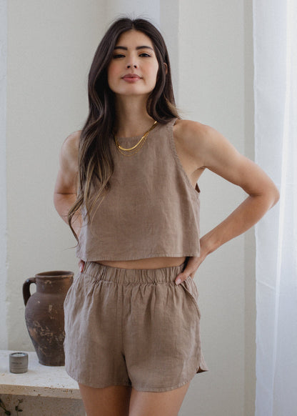 Glee + Co Linen Pull-on Shorts in XS view 4 - Linen Shorts Pull And Bear (bottom)