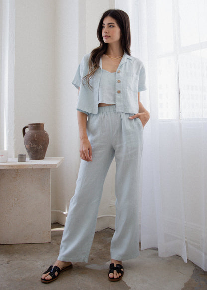 Glee + Co Linen Wide Leg Pant in XS view 4 - Linen Wide Pants (bottom)