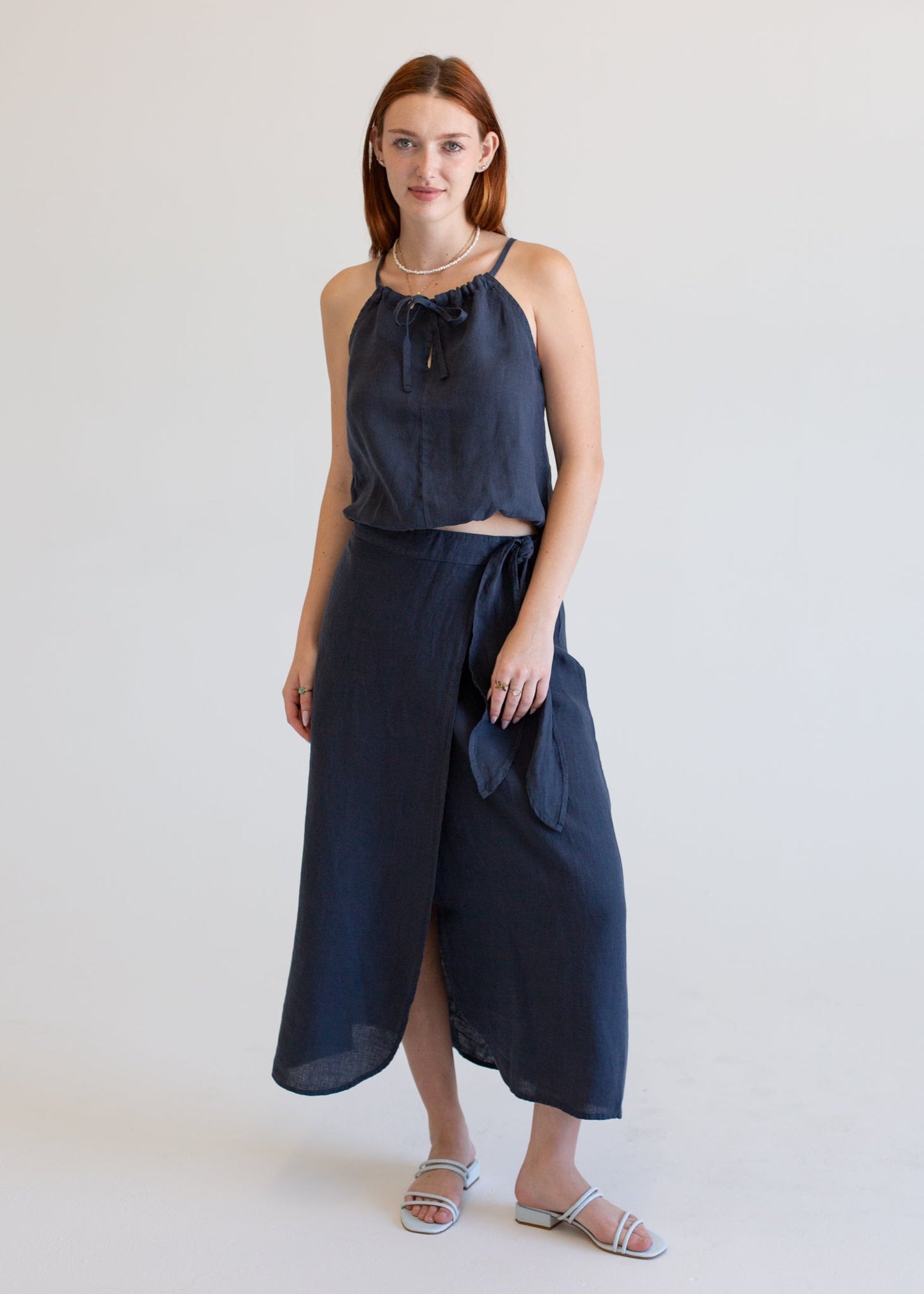 Glee + Co Linen Wrap Skirt in XS view 4 - Nerede Bulurum