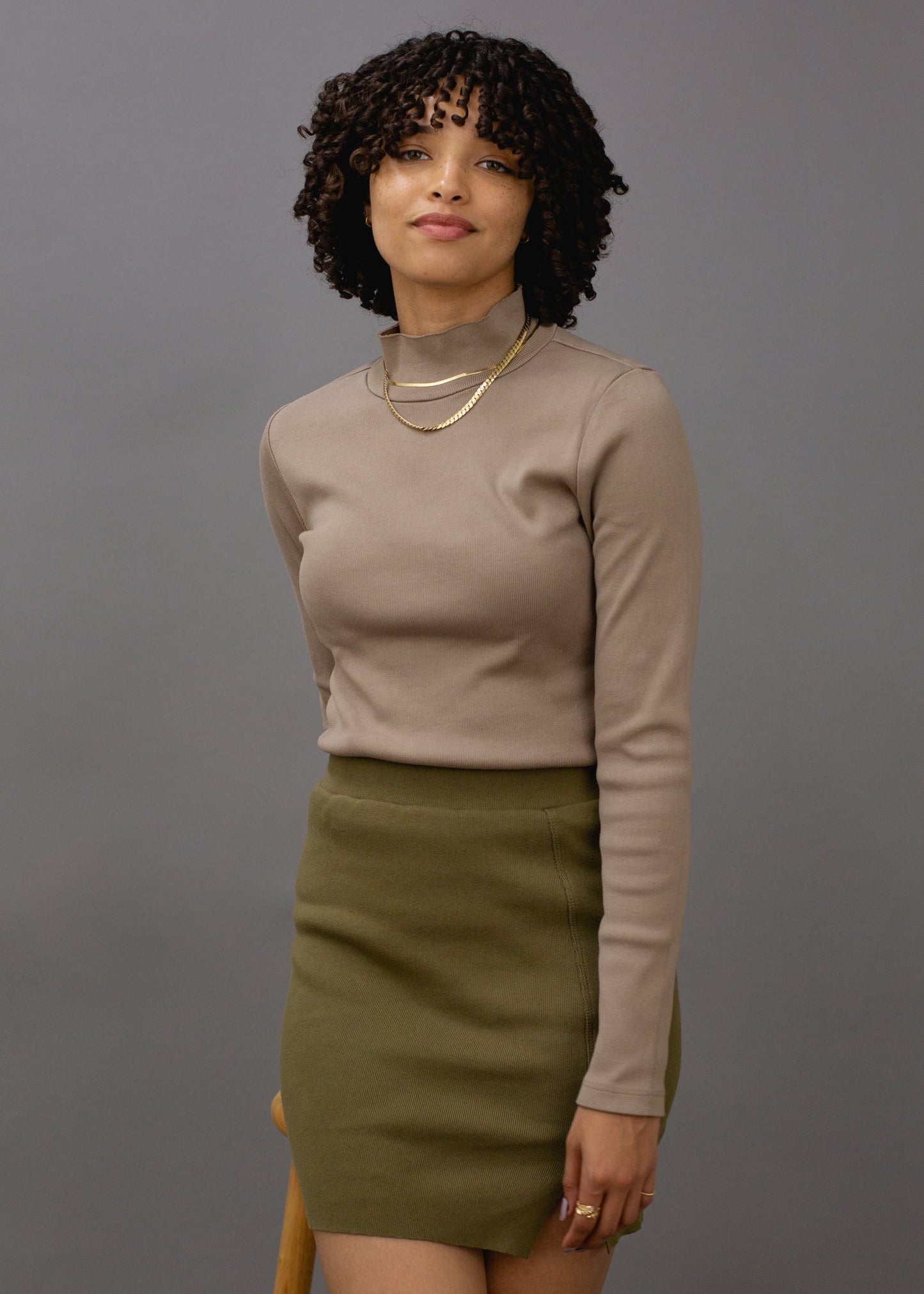Glee + Co Long Sleeve Mock Neck in XS view 4 - Long Mock Neck Dress (piece)