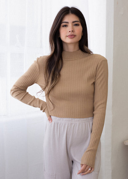 Glee + Co Pointelle Mock Neck Long Sleeve in S view 5 (piece)