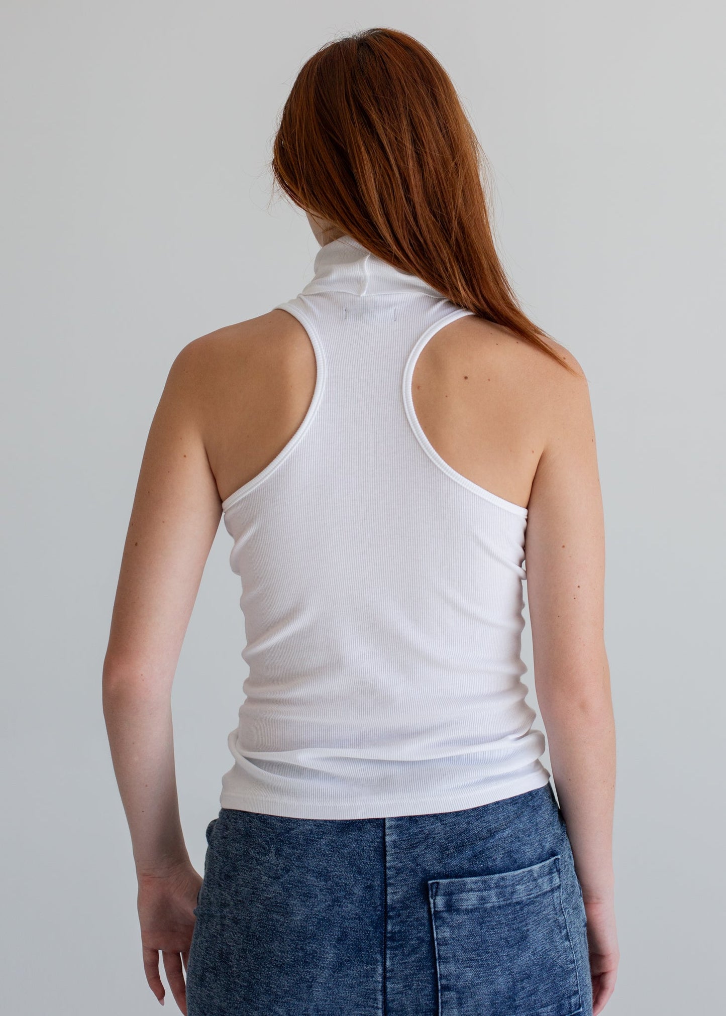 Glee + Co Racerback Mock Neck Tank in S view 4 - Mock Neck Racerback Tank (top)
